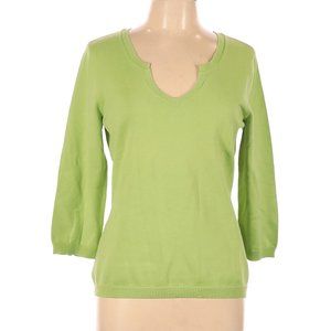 Talbots Green Pullover Sweater Pima Cotton Blend